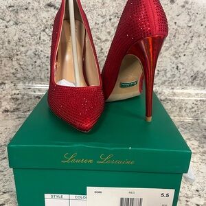 Lauren Lorraine Red Sparkling Heels